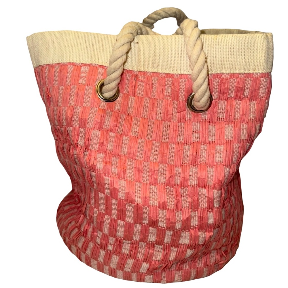 Stylish Pink Woven beach Tote Bag
